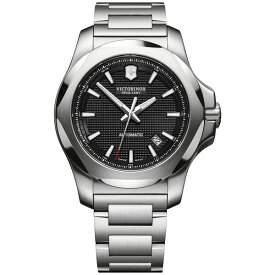 ビクトリノックス メンズ 腕時計 アクセサリー Swiss Army Men's Automatic I.N.O.X. Stainless Steel Bracelet Watch 43mm Black