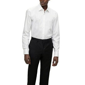 ヒューゴボス メンズ シャツ トップス Men's Easy-Iron Slim-Fit Dress Shirt White