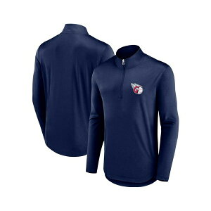 �t�@�i�e�B�N�X �����Y �p�[�J�[�E�X�E�F�b�g�V���c �A�E�^�[ Men's Navy Cleveland Guardians Quarterback Quarter-Zip Top Ath Navy