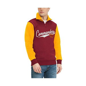 g~[ qtBK[ Y p[J[EXEFbgVc AE^[ Men's Burgundy, Gold Washington Commanders Aiden Quarter-Zip Top Burgundy, Gold