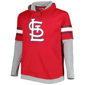 ニューエラ メンズ パーカー・スウェットシャツ アウター St. Louis Cardinals New Era Big & Tall Twofer Pullover Hoodie Red