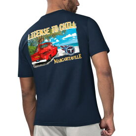 マルガリータビル メンズ Tシャツ トップス Tennessee Titans Margaritaville Licensed to Chill TShirt Navy