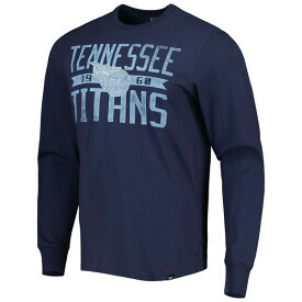 フォーティーセブン メンズ Tシャツ トップス Tennessee Titans '47 Brand Wide Out Franklin Long Sleeve TShirt Navy