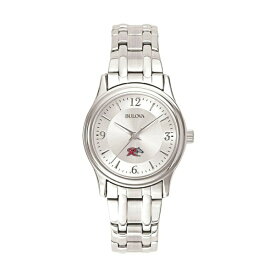 ブロバ レディース 腕時計 アクセサリー Rider Broncs Bulova Women's SilverTone Dial Stainless Steel Quartz Watch Silver