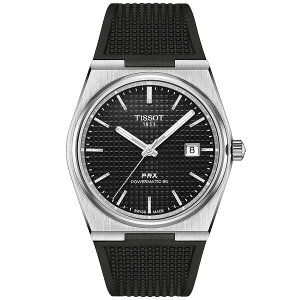 eB\bg fB[X rv ANZT[ Men's Swiss Automatic PRX Black Rubber Strap Watch 40mm No Color