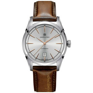 n~g fB[X rv ANZT[ Men's Swiss Automatic Spirit of Liberty Brown Calf Leather Strap Watch 42mm H42415551 No Color