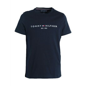 【送料無料】 トミー ヒルフィガー メンズ Tシャツ トップス T-shirts Navy blue