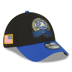 ニューエラ メンズ 帽子 アクセサリー Indianapolis Colts New Era 2022 Salute To Service 39THIRTY Flex Hat Black/Blue