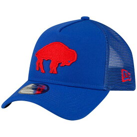 ニューエラ メンズ 帽子 アクセサリー Buffalo Bills New Era Throwback Logo AFrame Trucker 9FORTY Adjustable Hat Royal