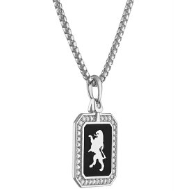 ブロバ レディース 腕時計 アクセサリー Men's Crest of Bohemia Diamond (1/2 ct. t.w.) Pendant Necklace in Sterling Silver, 24" + 2" extender Na