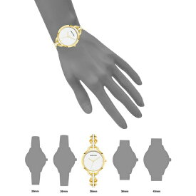 アンクライン レディース 腕時計 アクセサリー Women's Gold-Tone & Enamel Bracelet Watch 36mm Gold Tone/White