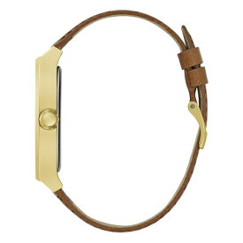 ゲス レディース 腕時計 アクセサリー Men's Analog Brown Genuine Leather Watch 42mm Brown