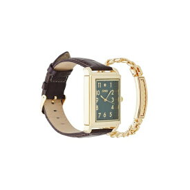 ジョーンズニューヨーク レディース 腕時計 アクセサリー Men's Analog Brown Polyurethane Strap Watch, 42mm and Bracelet Set Green, Brown