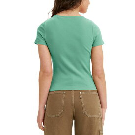 リーバイス レディース Tシャツ トップス Women's Slim Fit Honey Ribbed Logo T-Shirt Beryl Green