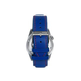レイン レディース 腕時計 アクセサリー Men Francis Leather Watch - Blue/Red, 42mm Blue/red