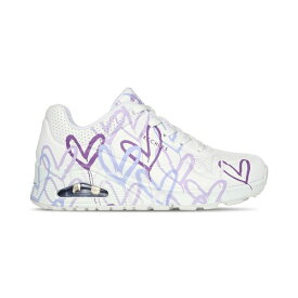 スケッチャーズ レディース スニーカー シューズ Women's JGoldcrown- Skechers Street Uno - Spread the Love Casual Sneakers from Finish Line White, Purple