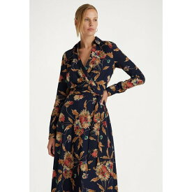 ラルフローレン レディース ワンピース トップス ROWELLA LONG SLEEVE DAY DRESS - Day dress - navy/tan/multi