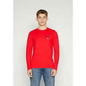 トミー ヒルフィガー メンズ Tシャツ トップス ARCH VARSITY TEE - Long sleeved top - fierce red