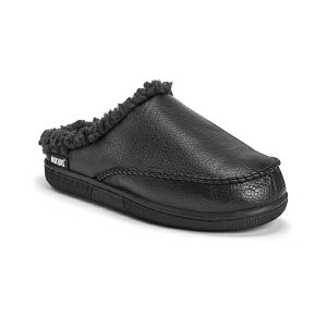 NNX Y T_ V[Y Men's Faux Leather Clog Slippers, Black, Medium Black
