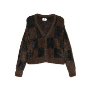 �C�Y�G ���f�B�[�X �J�[�f�B�K�� �A�E�^�[ Checked cardigan Brown