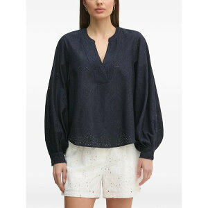 ���X ���b�V�� ���f�B�[�X �V���c �g�b�v�X Balloon-sleeve blouse Blue