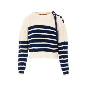 �c�C���Z�b�g ���f�B�[�X �j�b�g&�Z�[�^�[ �A�E�^�[ Striped lace sweater Neutrals