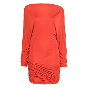 �N���X�g�t�@�[�G�X�o�[ ���f�B�[�X �����s�[�X �g�b�v�X Luna long-sleeved draped mini dress Orange