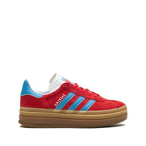�A�f�B�_�X ���f�B�[�X �X�j�[�J�[ �V���[�Y Gazelle bold maroon gold metallic sneakers Red
