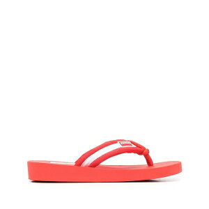 �P���]�[ ���f�B�[�X �T���_�� �V���[�Y Logo-patch striped flip flops Red