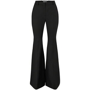 �j�i���b�` ���f�B�[�X �J�W���A���p���c �{�g���X Wool gabardine flared trousers Black
