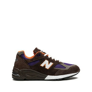 �j���[�o�����X �����Y �X�j�[�J�[ �V���[�Y Made in usa 990v2 brown/orange/purple sneakers Brown