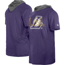 ニューエラ メンズ Tシャツ トップス Los Angeles Lakers New Era Active Hoodie TShirt Purple