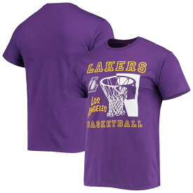 ジャンクフード メンズ Tシャツ トップス Los Angeles Lakers Junk Food Slam Dunk TShirt Purple