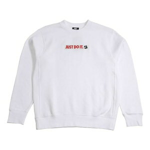 Nike iCL Y Xj[J[ yNike JDI Printing Fleece Lined Athleisure Casual Sports Black Round Neck Pullover White BV5090-100z TCY US_M_XXL