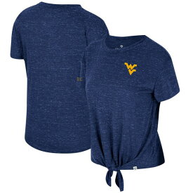 コロシアム レディース Tシャツ トップス West Virginia Mountaineers Colosseum Women's Finalists TieFront TShirt Navy