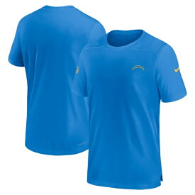 ナイキ メンズ Tシャツ トップス Los Angeles Chargers Nike Sideline Coach Performance TShirt Powder Blue