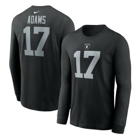 ナイキ メンズ Tシャツ トップス Davante Adams Las Vegas Raiders Nike Player Name & Number Long Sleeve TShirt Black