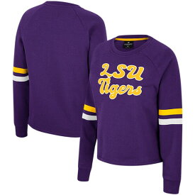 コロシアム レディース パーカー・スウェットシャツ アウター LSU Tigers Colosseum Women's Talent Competition Raglan Pullover Sweatshirt Purple