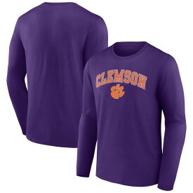 ファナティクス メンズ Tシャツ トップス Clemson Tigers Fanatics Branded Campus Long Sleeve TShirt Purple