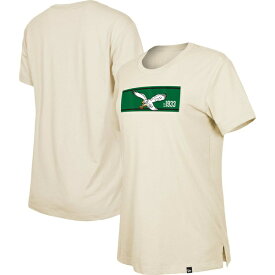 ニューエラ レディース Tシャツ トップス Philadelphia Eagles New Era Women's Third Down Historic TShirt Tan