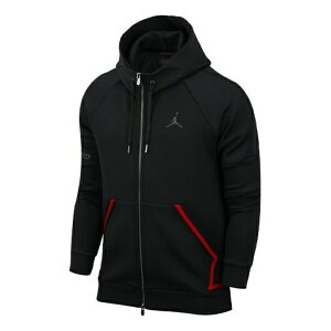 Air Jordan W[_ Y Xj[J[ yAir Jordan logo Splicing Zipper Sports Hooded Jacket Men's Black CK1343-010z TCY US_M_S