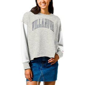 リーグカレッジエイトウェア レディース パーカー・スウェットシャツ アウター Villanova Wildcats League Collegiate Wear Women's Reverse Fleece Cropped Pullover Sweatshirt Gray