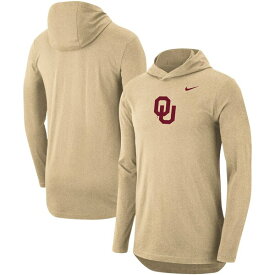 ナイキ メンズ Tシャツ トップス Oklahoma Sooners Nike Campus Long Sleeve Hoodie TShirt Tan