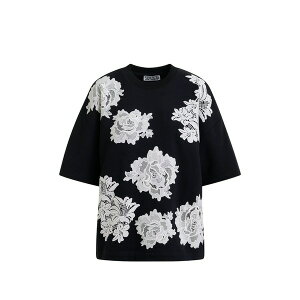 �G�b�Z���V�����A���g���[�v ���f�B�[�X T�V���c �g�b�v�X Lace-embellishments t-shirt Black