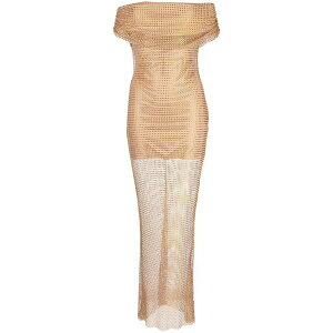 �Z���t�E�|�[�g���C�g ���f�B�[�X �����s�[�X �g�b�v�X Rhinestone-embellished maxi-dress Metallic