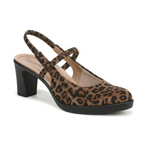 CtXgCh fB[X pvX V[Y Women's Evoke Block Heel Slingback Pumps Brown Multi Knit Fabric