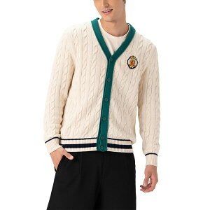 o[YI[ Y jbg&Z[^[ AE^[ Men's Cotton Cable Knit Cricket Sweater Off-white