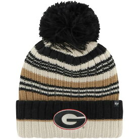 フォーティーセブン レディース 帽子 アクセサリー Georgia Bulldogs '47 Women's Barista Cuffed Knit Hat with Pom Khaki