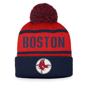 ファナティクス メンズ 帽子 アクセサリー Boston Red Sox Fanatics Cooperstown Collection Cuffed Knit Hat with Pom Navy/Red