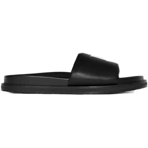 AMIRI �A�~�� �����Y �X�j�[�J�[ �yAMIRI Leather Slide Black�z �T�C�Y EU_46/XXXL Black/White